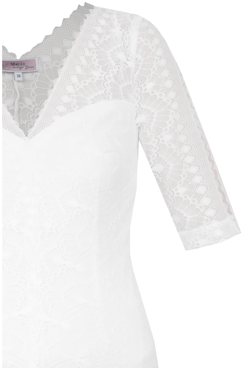 Damen Spitzenbody mit Halbarm offwhite Bild 2