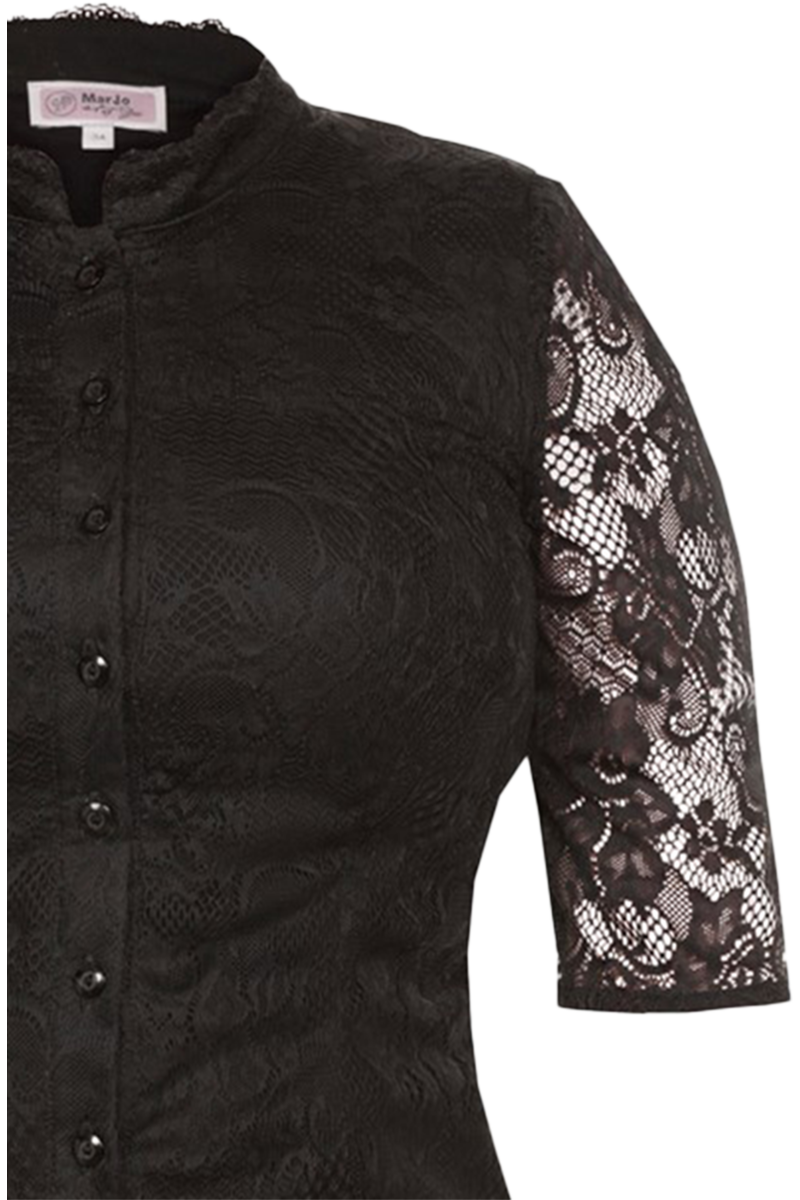 Damen Trachten Body aus Spitze halbarm schwarz Bild 2