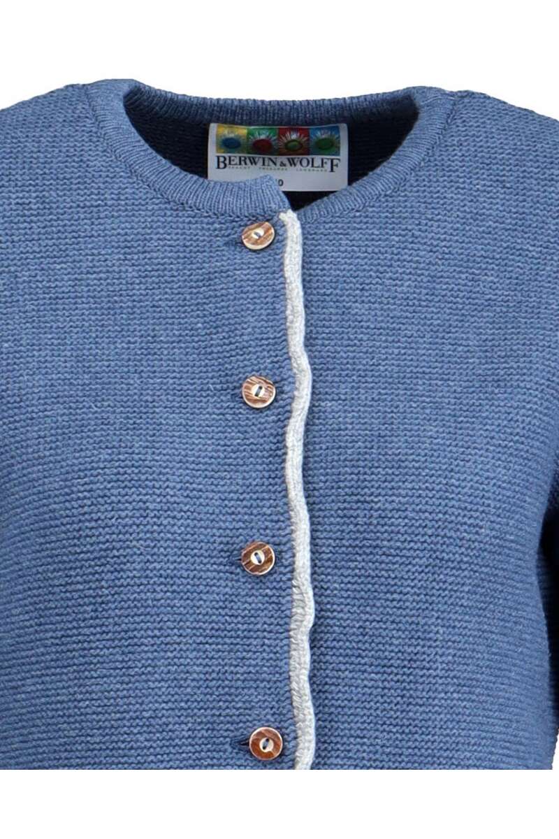 Damen Trachtenjacke Strick blau silber Bild 2