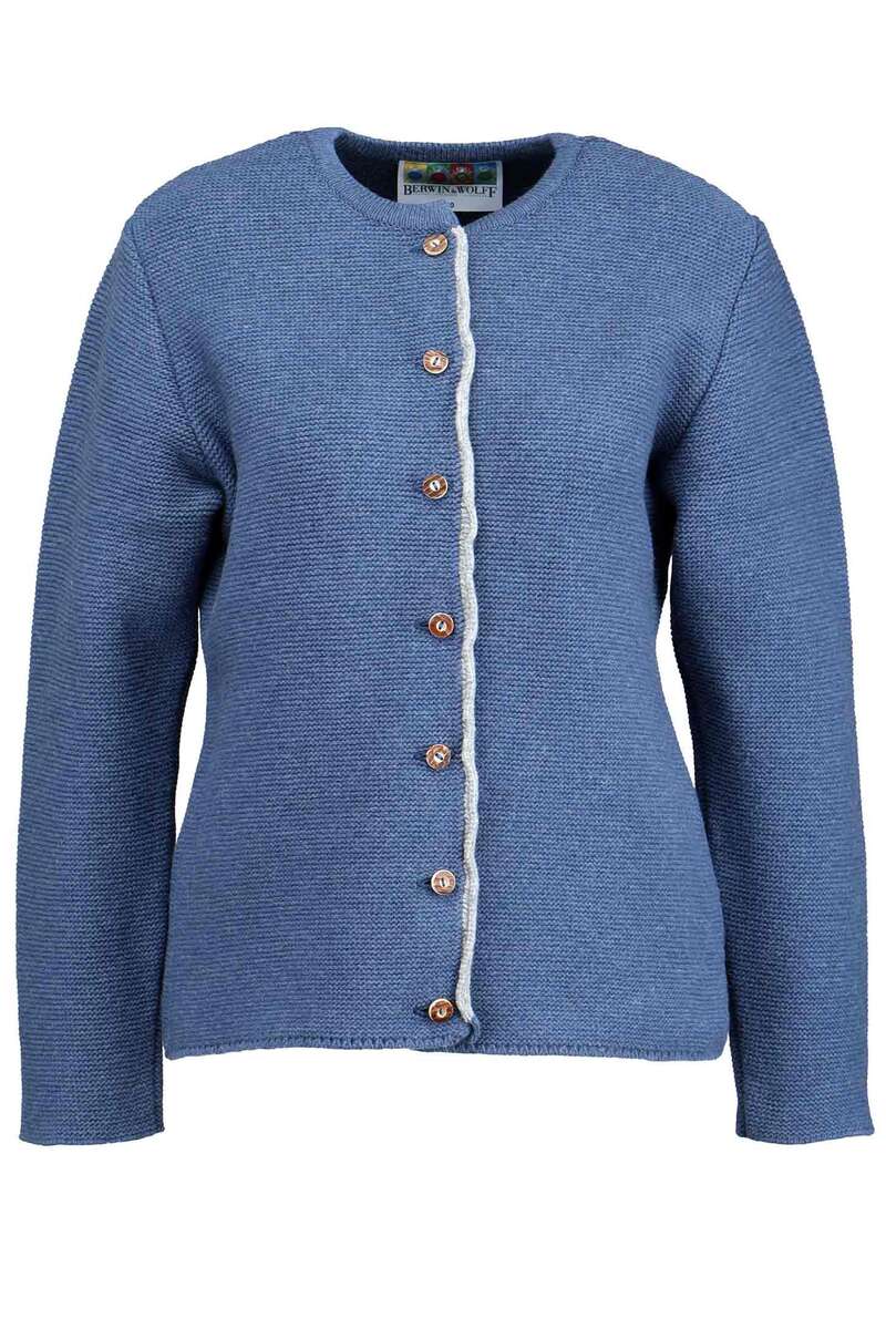 Damen Trachtenjacke Strick blau silber
