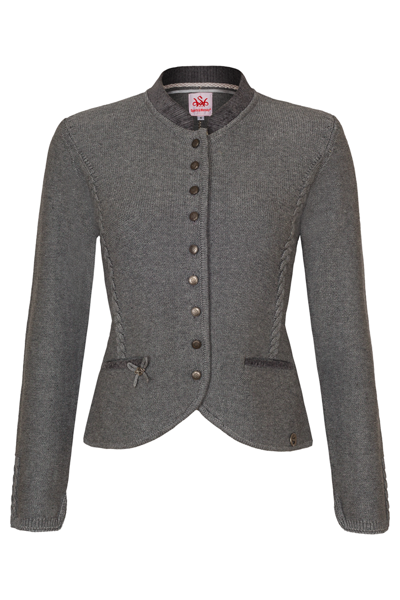 Dirndljacke mit Schchen mittelgrau