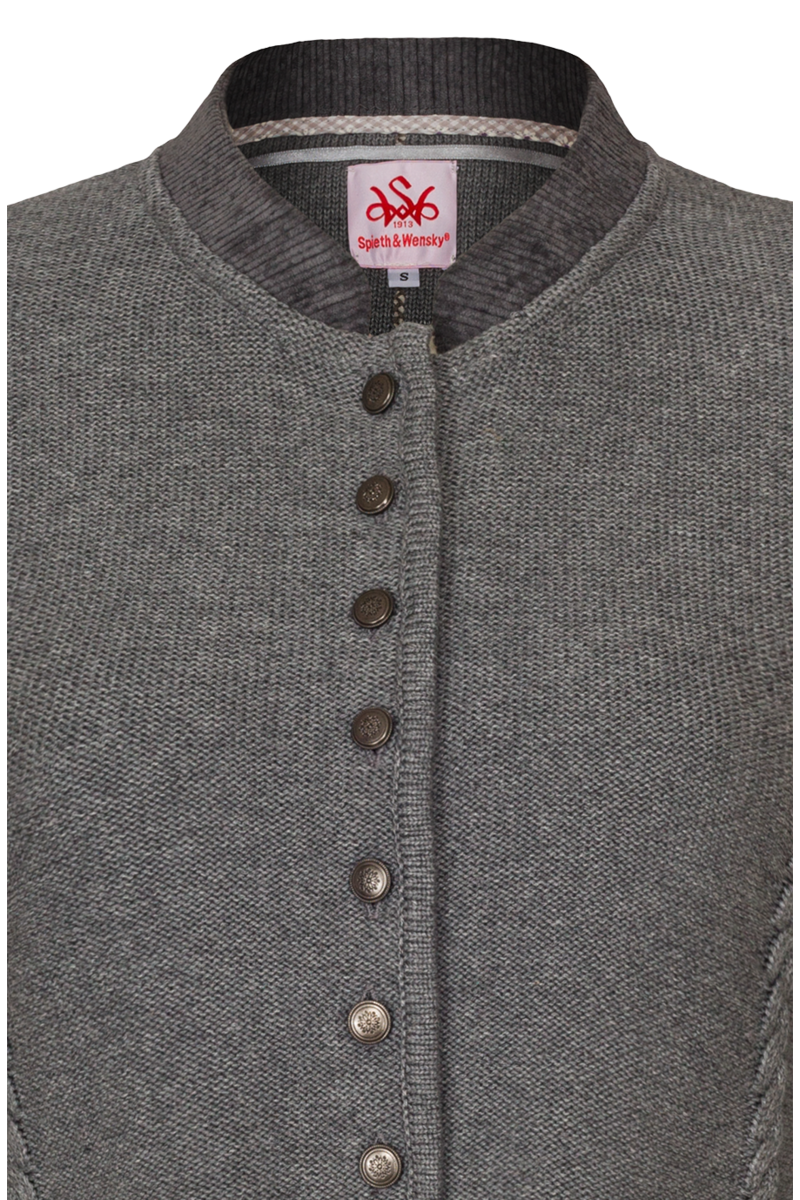Dirndljacke mit Schchen mittelgrau Bild 2