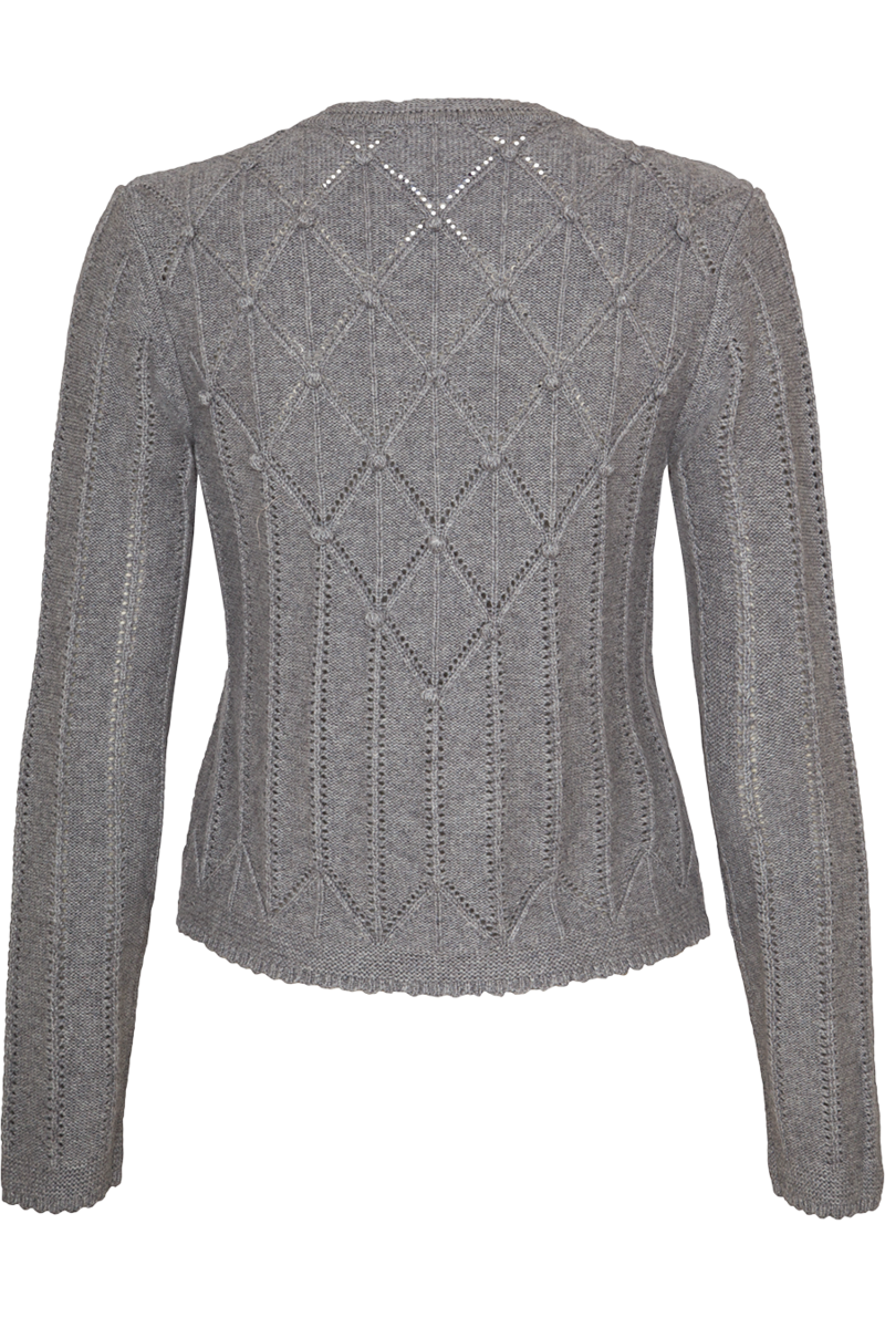 Damen Trachtenjacke mit Strickmuster mittelgrau Bild 2