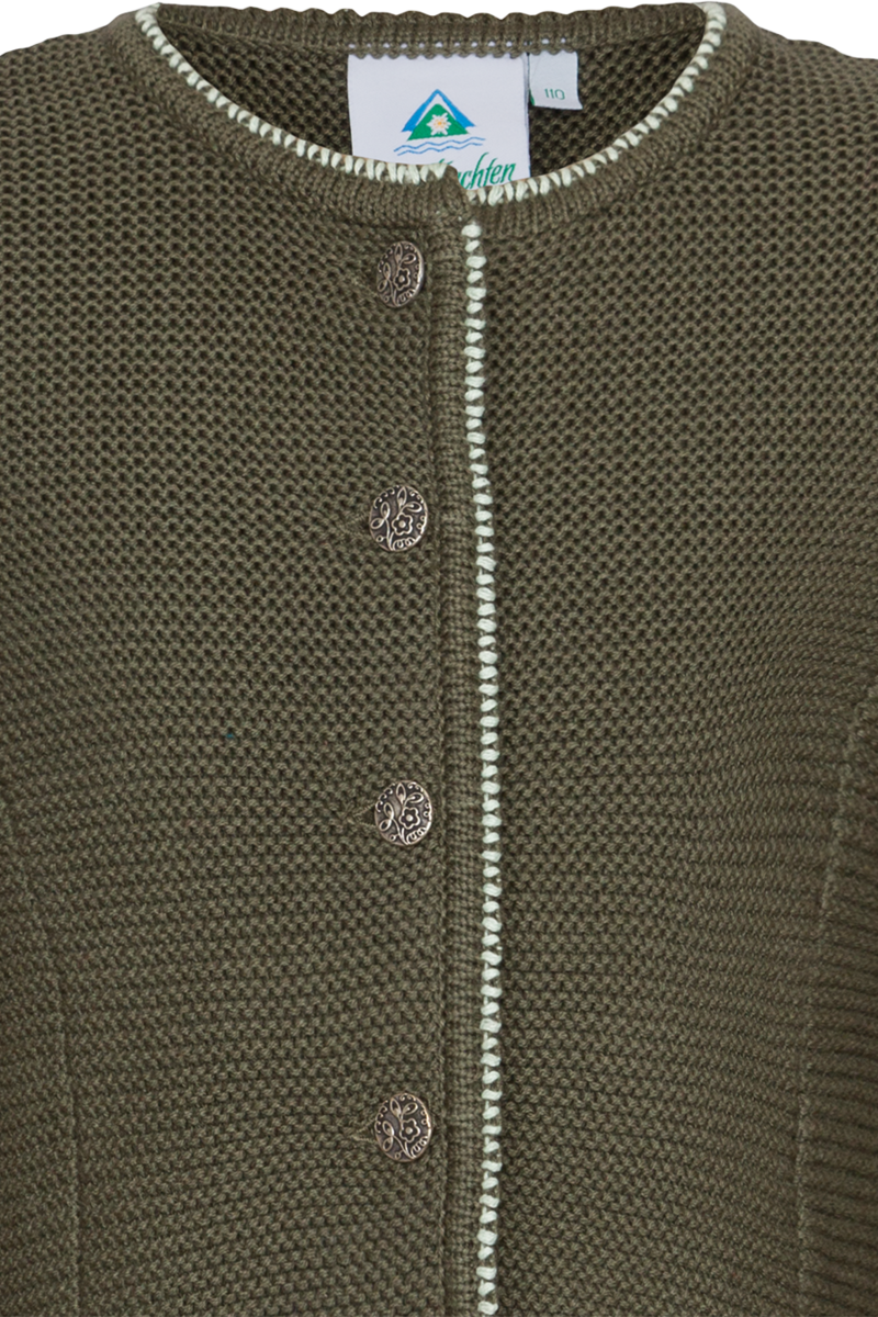 Mdchen Trachten-Strickjacke khaki Bild 2