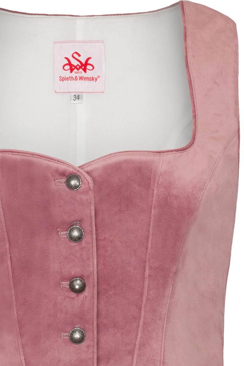 Damen Mieder aus Samt mit Herzausschnitt rosa Bild 2