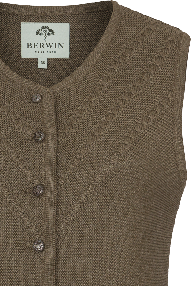 Damen Trachten Strickweste oliv Bild 2