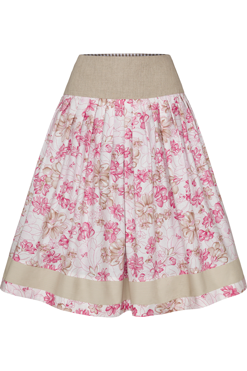 Trachtenrock Midilnge florales Muster beere