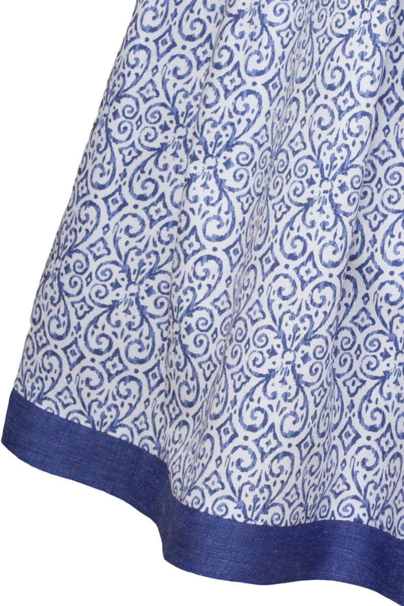 Trachtenrock Midilnge mit floralem Muster blau Bild 2