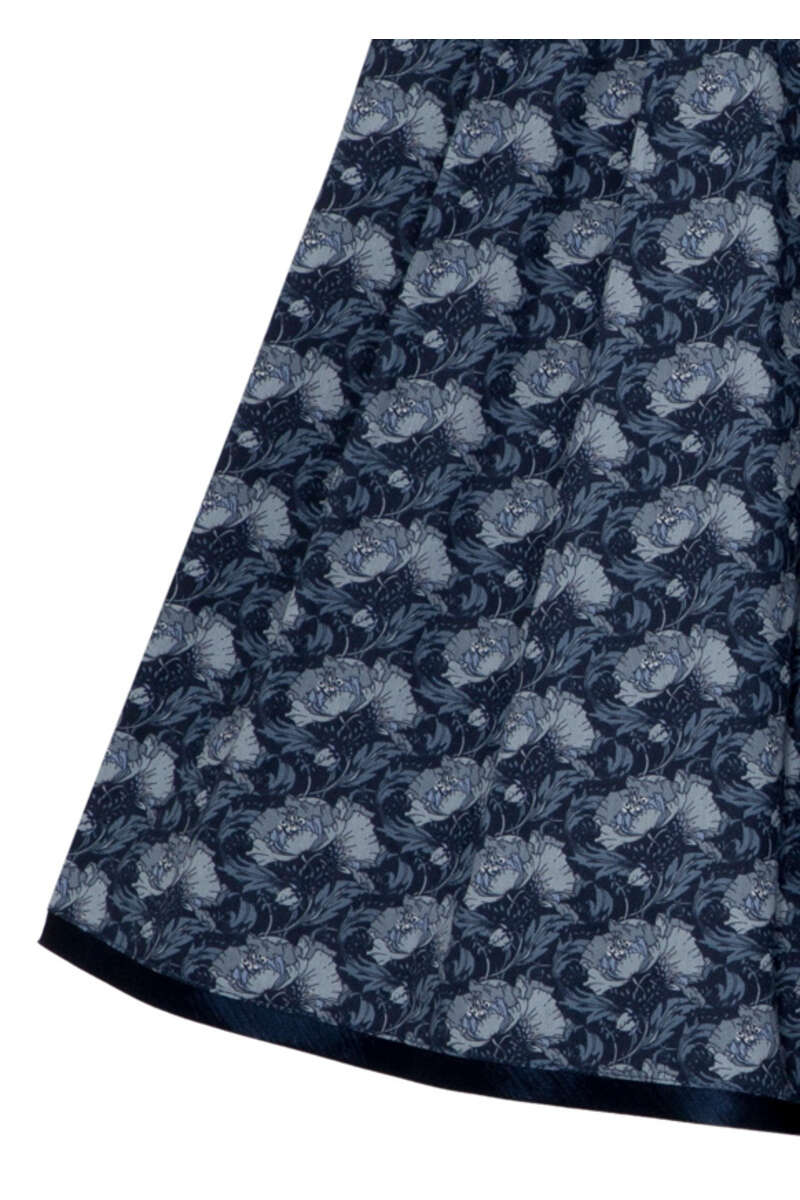 Kurzer Trachtenrock florale Muster blau Bild 2