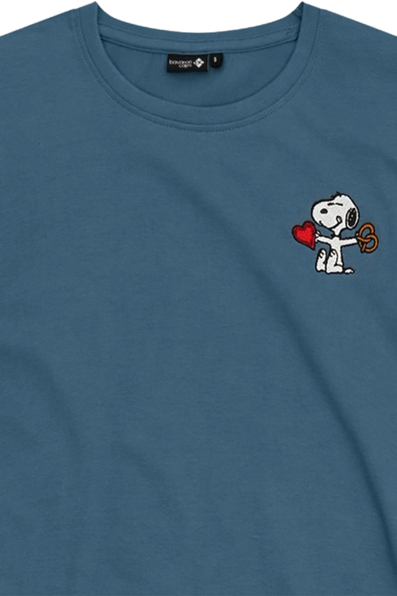 Damen T-Shirt Peanuts-Stickerei 'Peanuts Snoopy' dunkelblau Bild 2