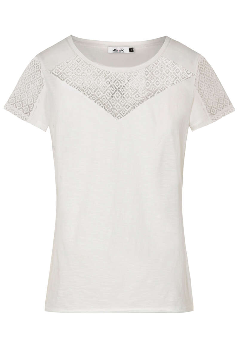 Damen Trachtenshirt Kurzarm offwhite