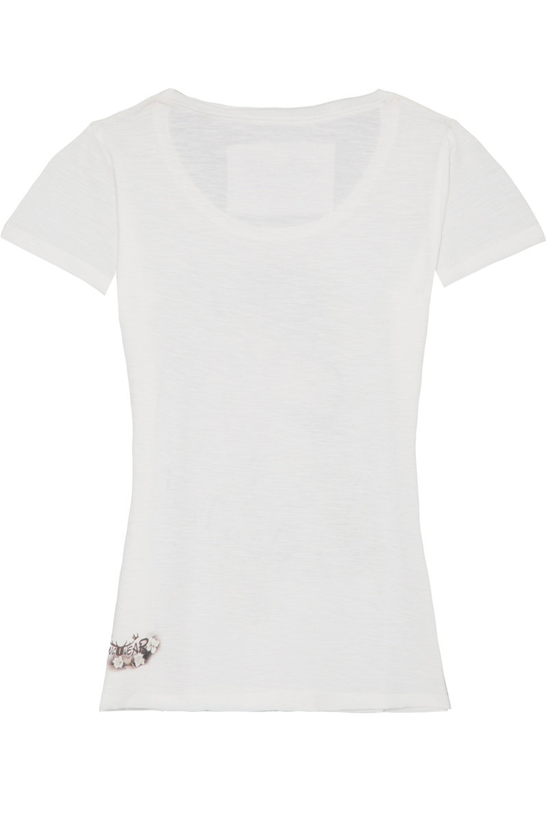 Damen T-Shirt 'Blumen Madl' aus Bio-Baumwolle offwhite Bild 2