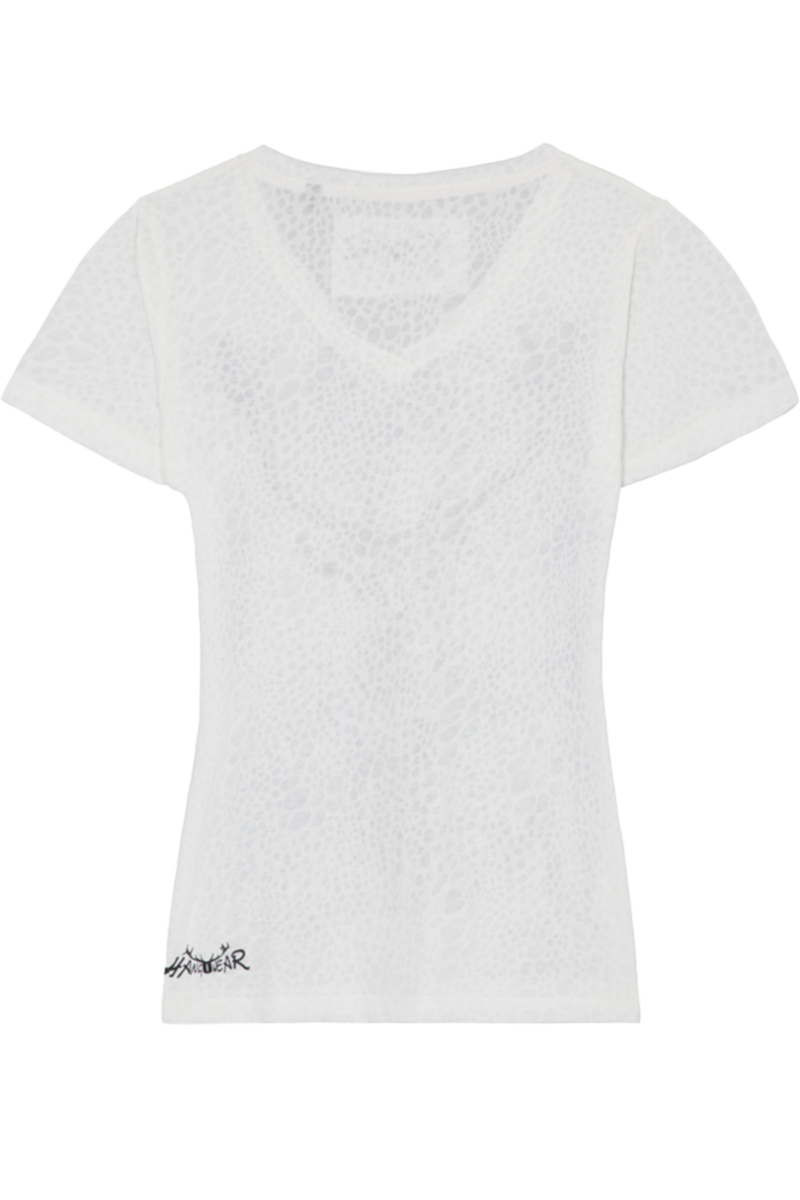Damen Trachtenshirt mit Leo Struktur und Hirschmotiv offwhite Bild 2