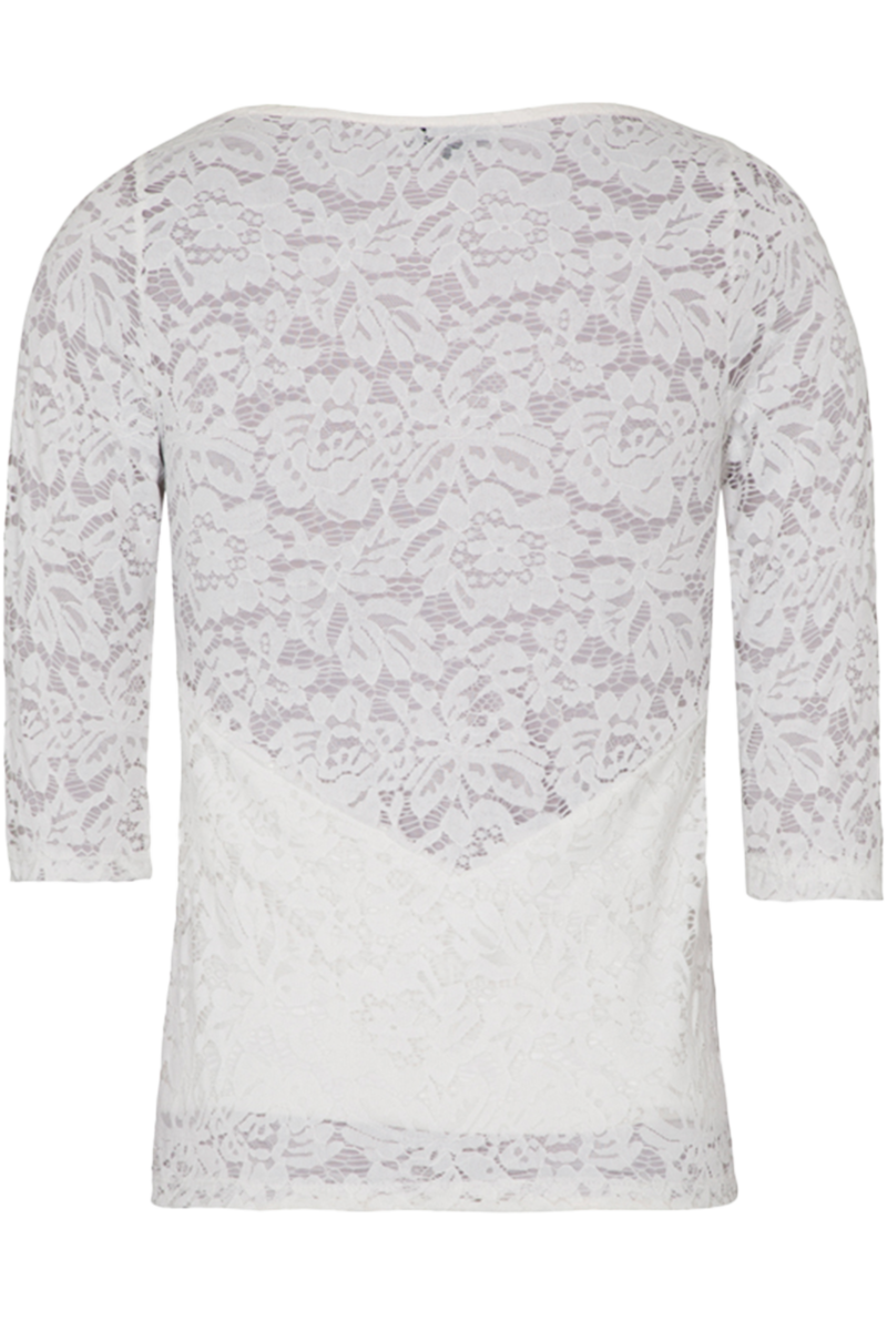 Damen Spitzenshirt mit 3/4-Arm elastisch offwhite Bild 2