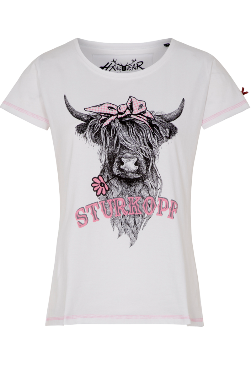Damen T-Shirt 'Sturkopf' wei
