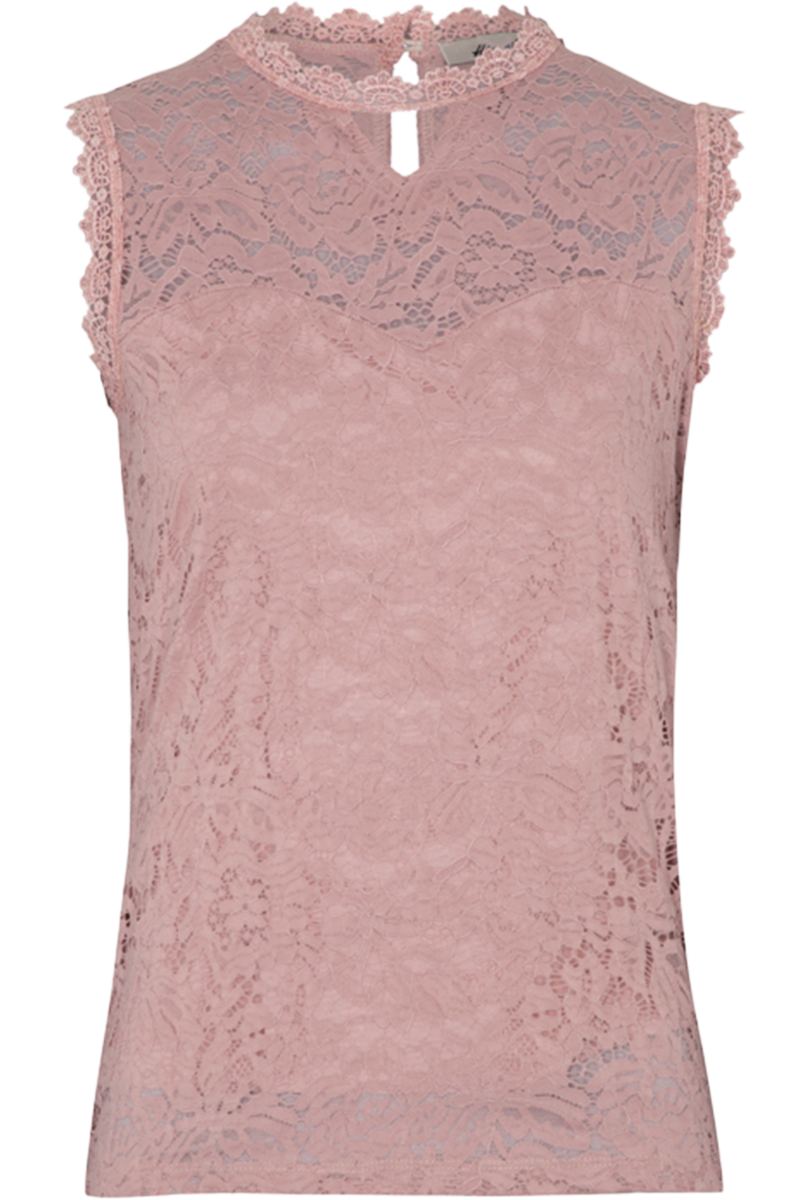 Damen Spitzen-Trachtenshirt rmellos rosa