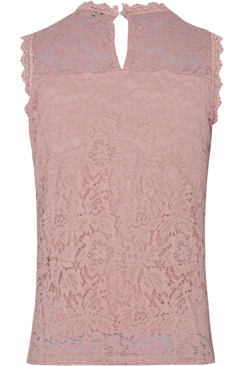 Damen Spitzen-Trachtenshirt rmellos rosa Bild 2
