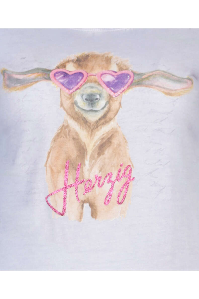 T-Shirt 'Herzig' mit Rehkitz veilchen Bild 2