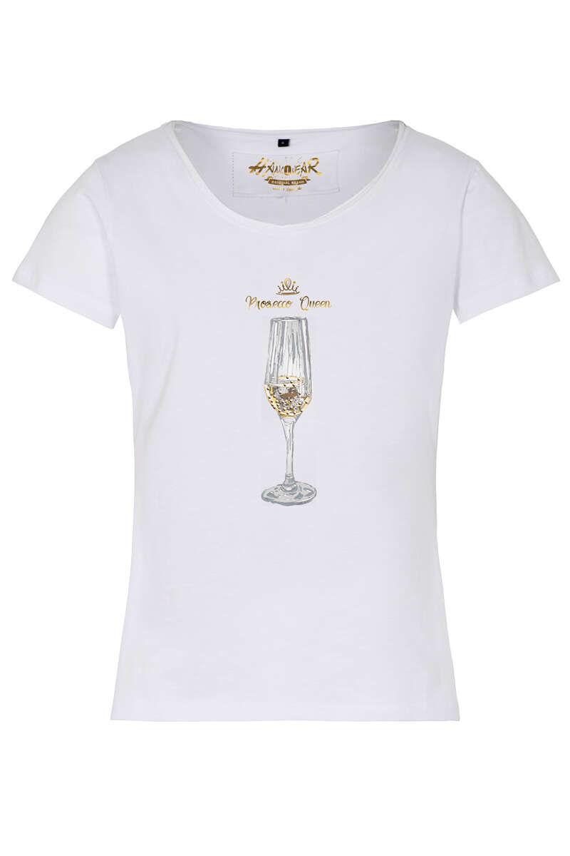 Damenshirt 'Prosecco Queen' wei