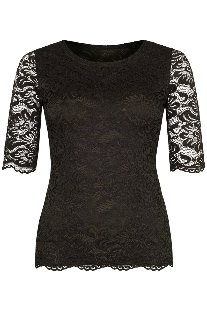 Damen Trachtenshirt aus Spitze moos oliv