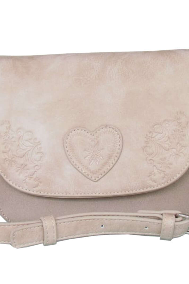 Damen Trachten-Handtasche Glattleder-Optik beige Bild 2