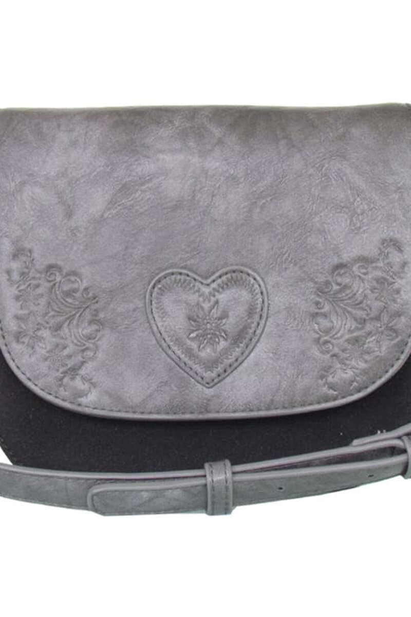 Damen Trachten-Handtasche Glattleder-Optik schwarz Bild 2