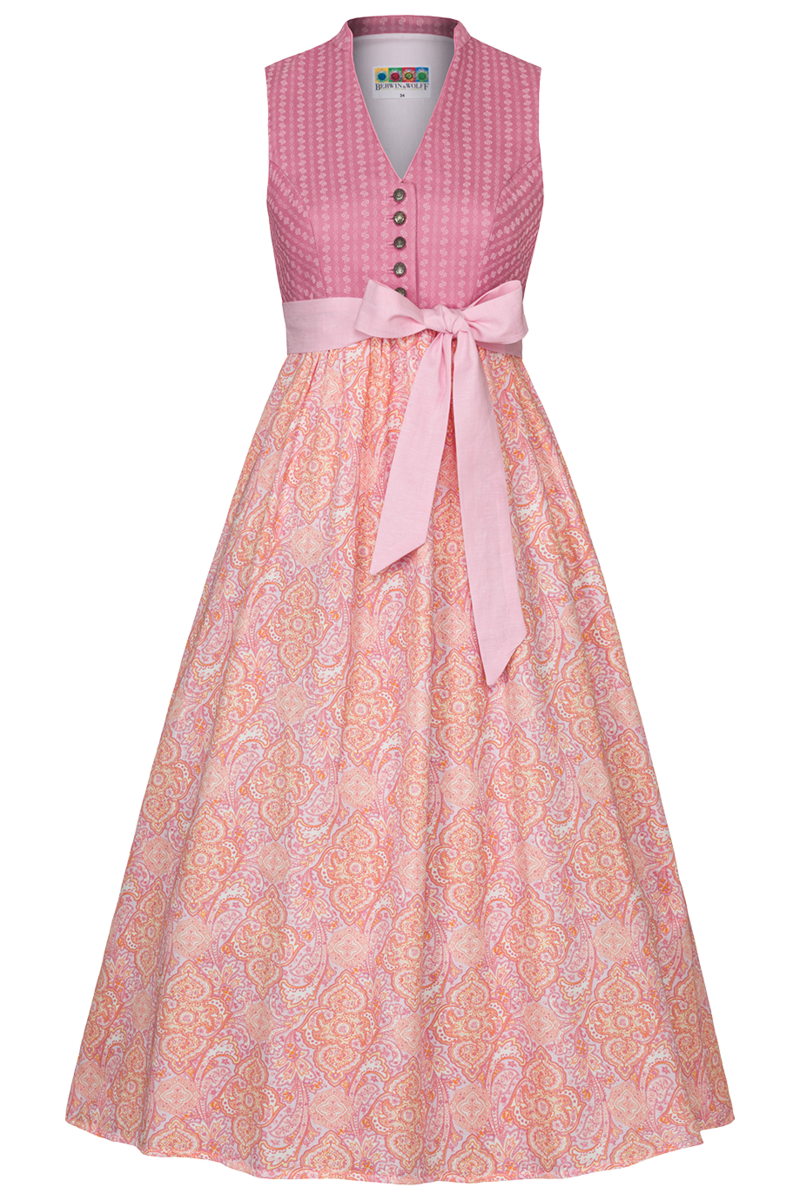 Umstandsdirndl mit Paisleymuster altrosa
