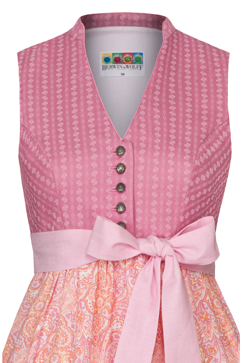 Umstandsdirndl mit Paisleymuster altrosa Bild 2
