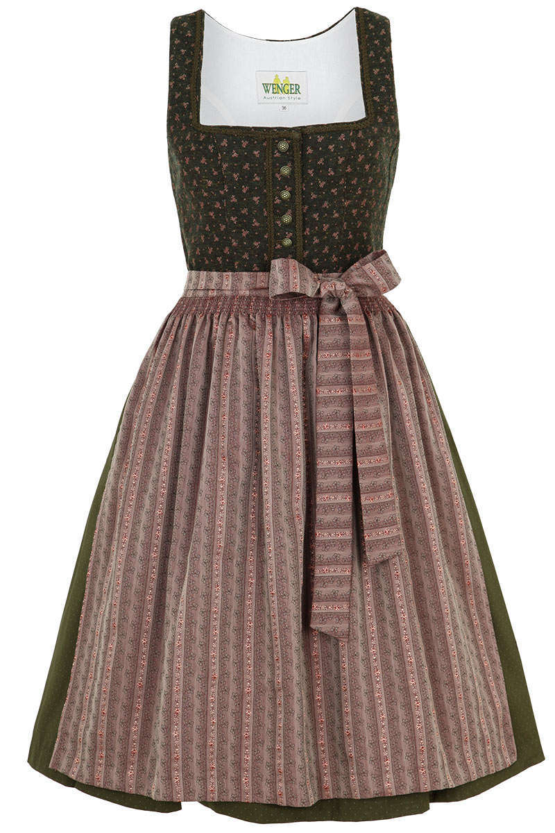 festliches Midi Dirndl grn altrosa