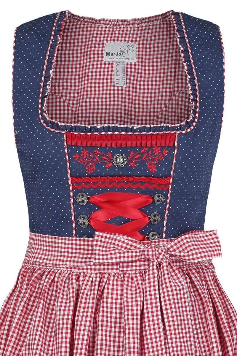 Dirndl kurz blau rot Bild 2