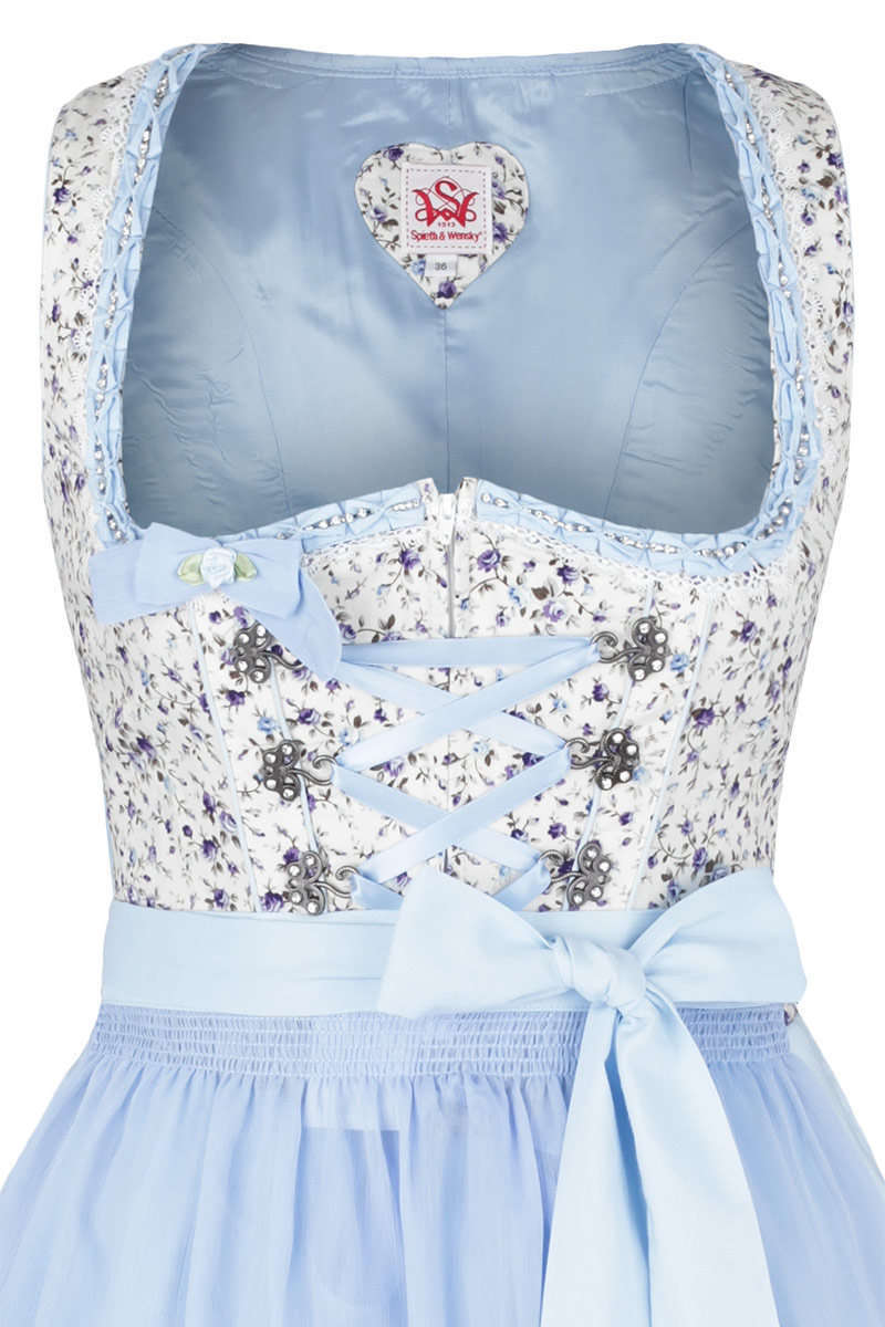 Dirndl mini Blumenmuster hellblau Bild 2