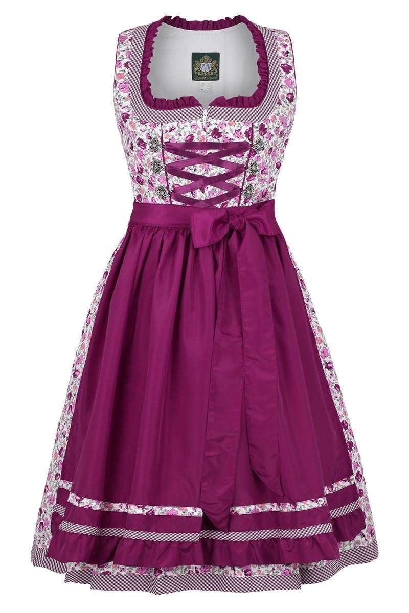 Dirndl mini Blumenprint beere