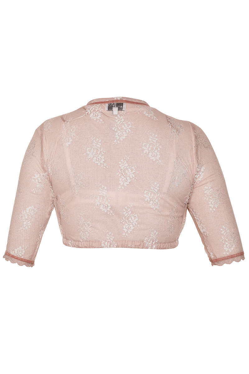 Spitzen-Dirndl Bluse mit V-Ausschnitt rosa blush Bild 2