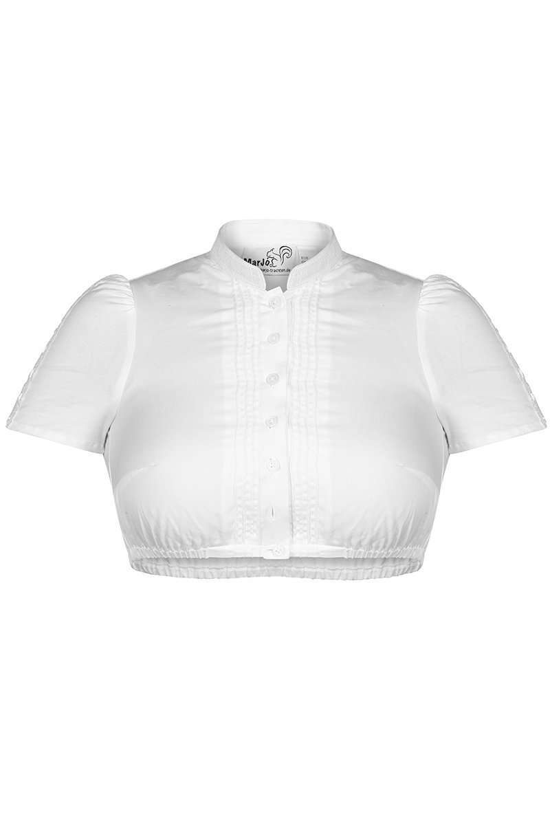 Baumwoll Dirndl Bluse hochgeschlossen weiss