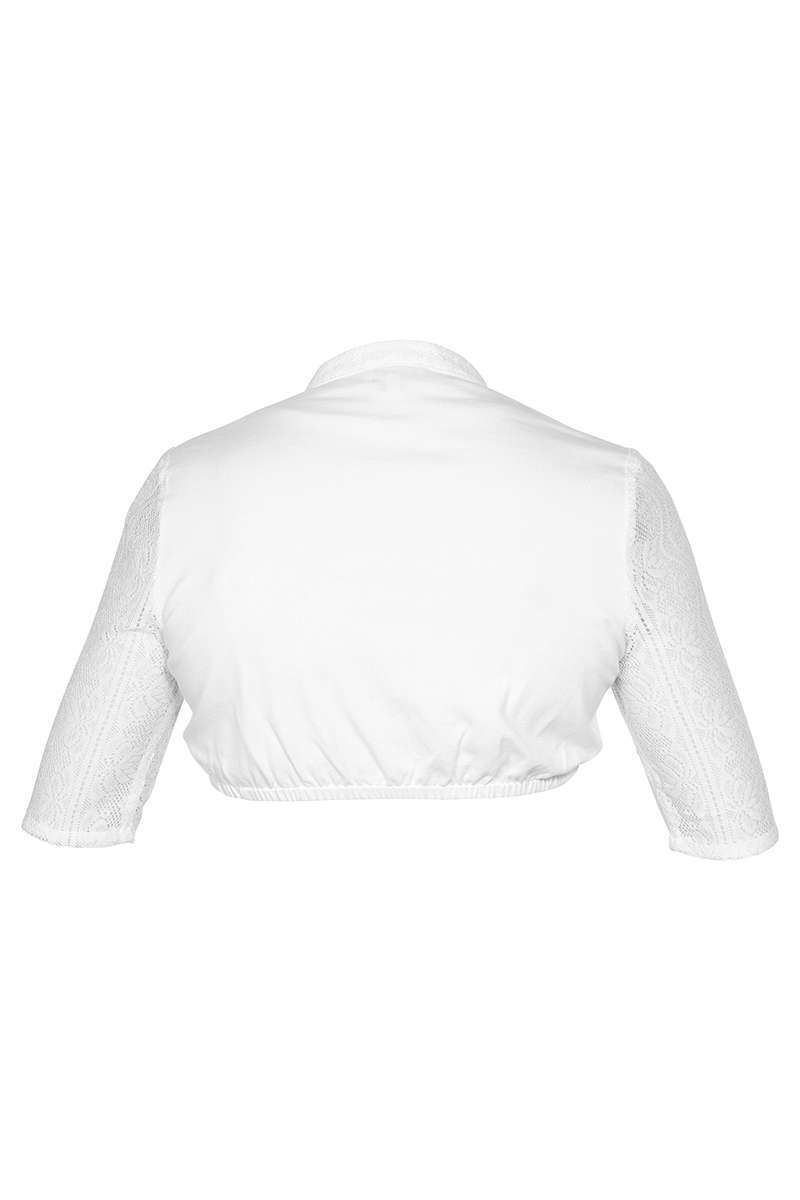 Dirndl-Spitzen-Bluse V-Ausschnitt Halb-Arm offwhite Bild 2