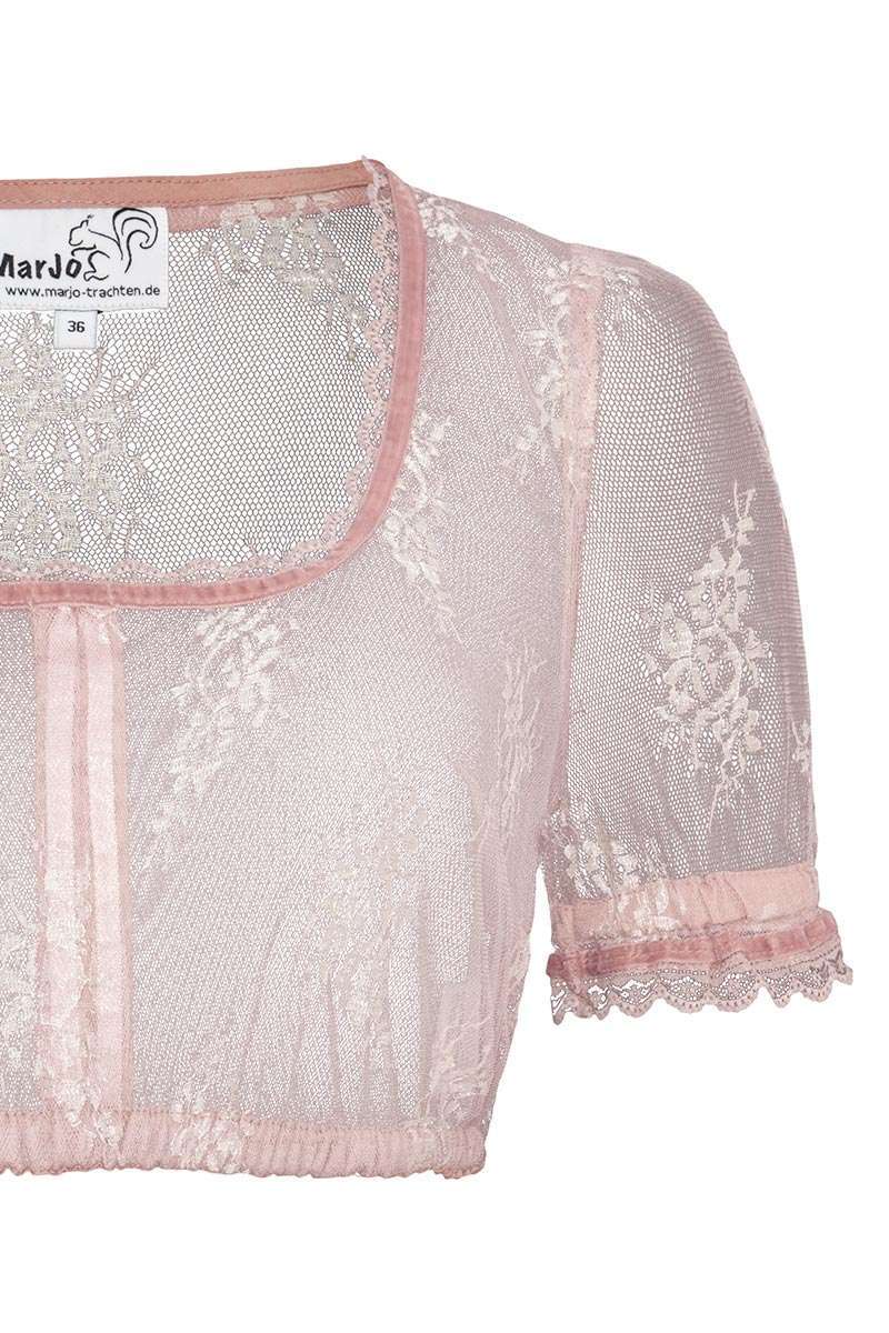 Spitzen-Dirndl Bluse transparent rosa Bild 2