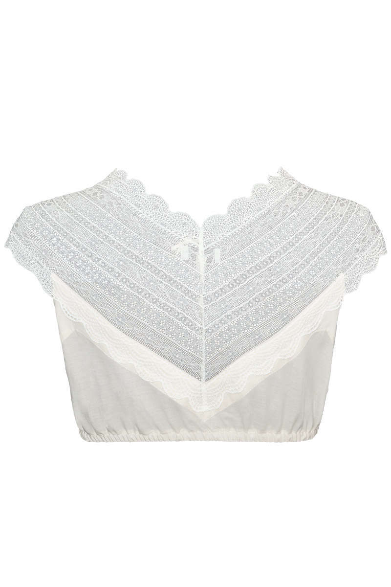 Dirndl-Bluse mit transparenten Spitzen-V-Einsatz weiß Bild 2