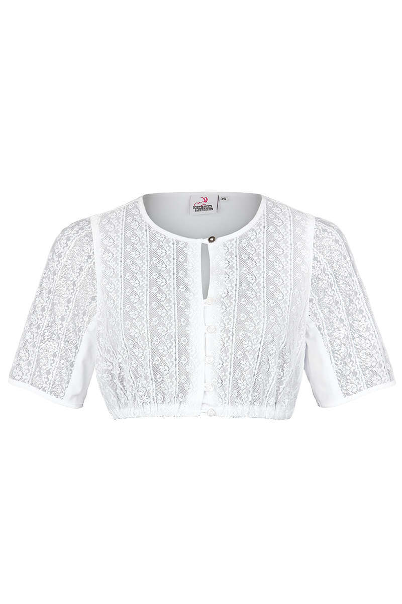 Dirndlbluse hochgeschlossen weiss