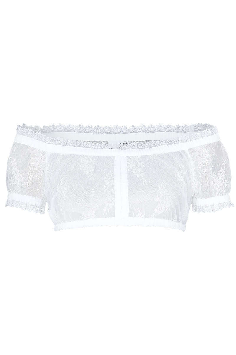 Carmen-Dirndl Bluse transparent weiss
