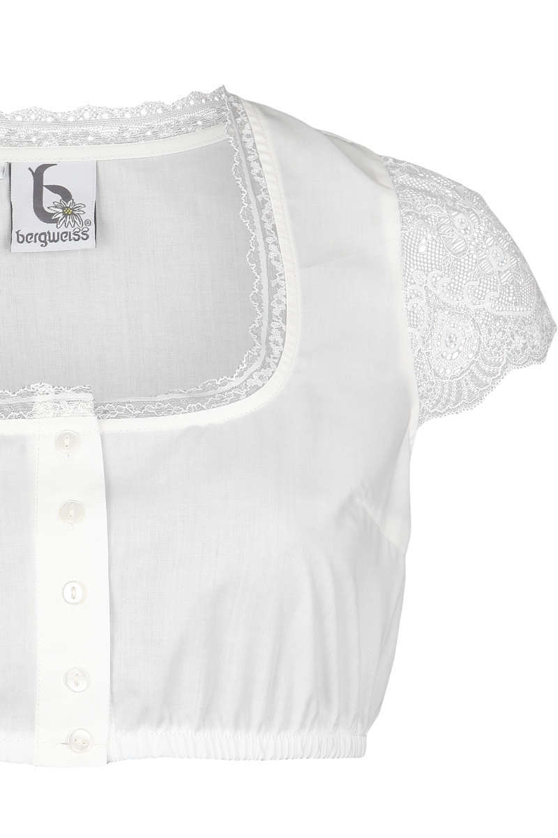 Dirndl Bluse mit Flgelrmel aus Spitze weiss Bild 2