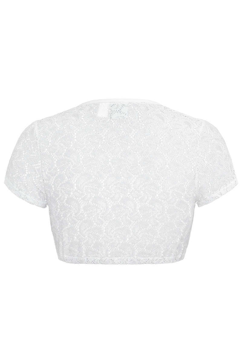 Dirndlbluse V-Ausschnitt aus Spitze wei Bild 2