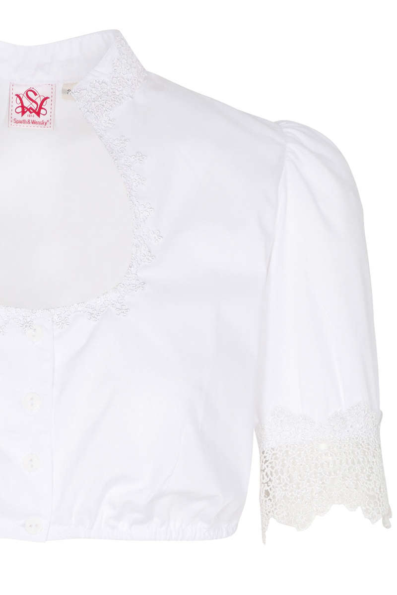 Dirndl Bluse mit Spitzen-rmeln wei Bild 2