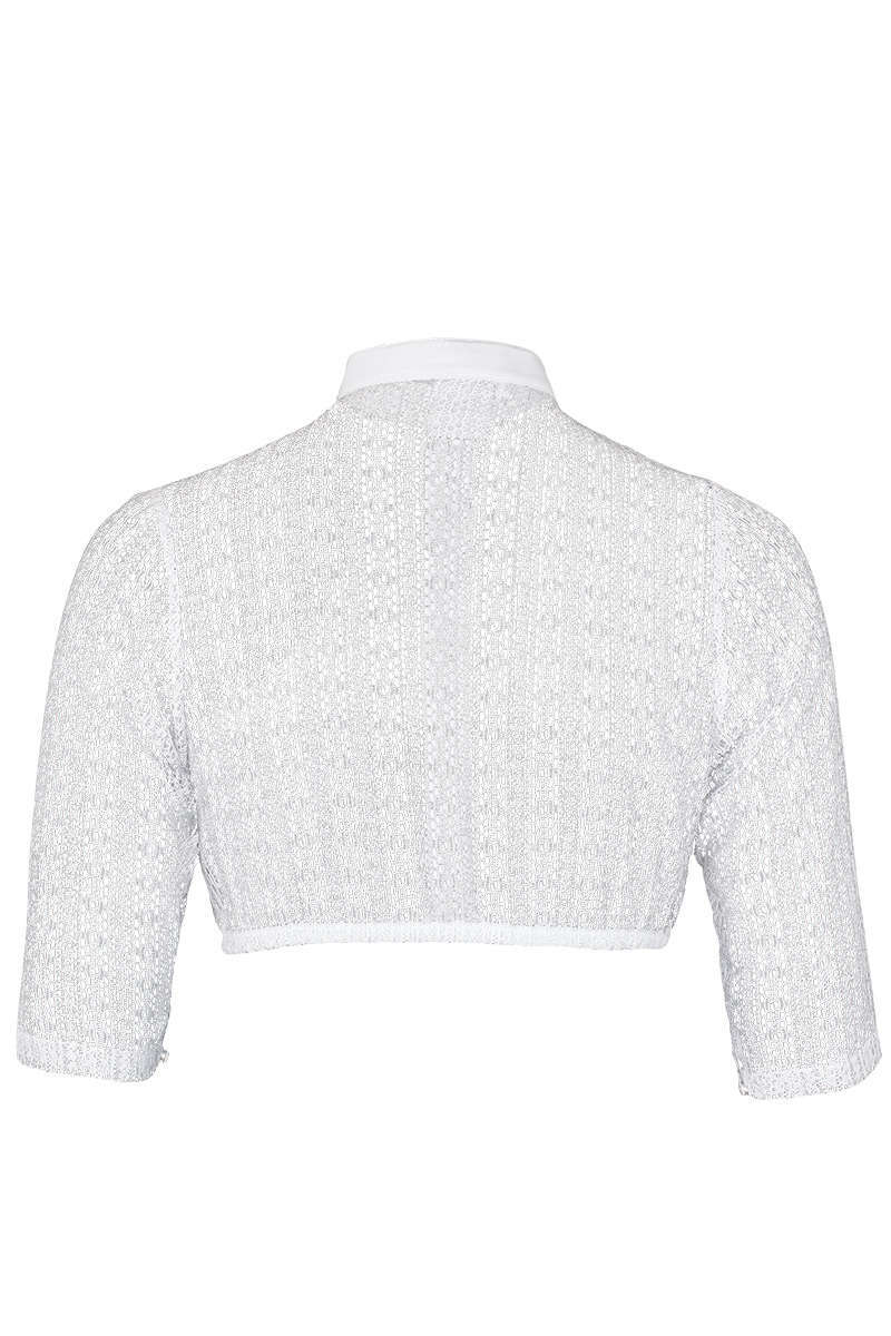 Dirndl-Bluse hochgeschlossen halbarm wei Bild 2