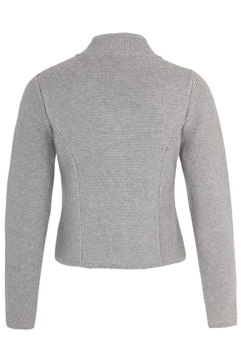 Dirndlstrickjacke mit Stehkragen hellgrau Bild 2