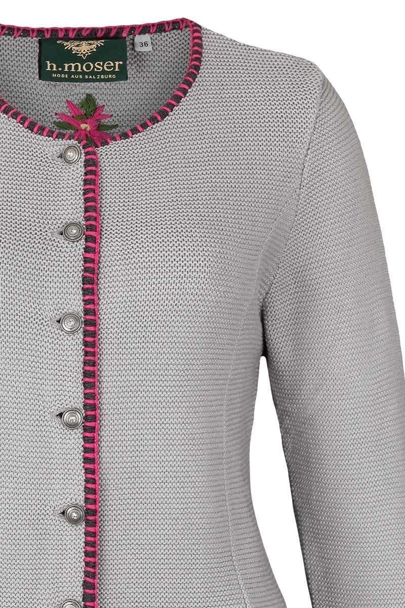 Dirndl Strickjacke Grau Rosa Bild 2