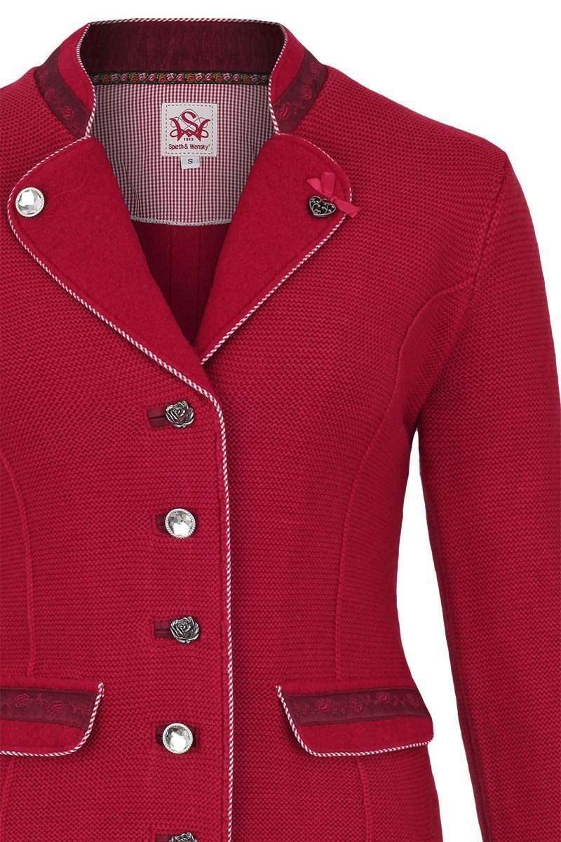 Trachtenstrickjacke Blazerstil rot Bild 2