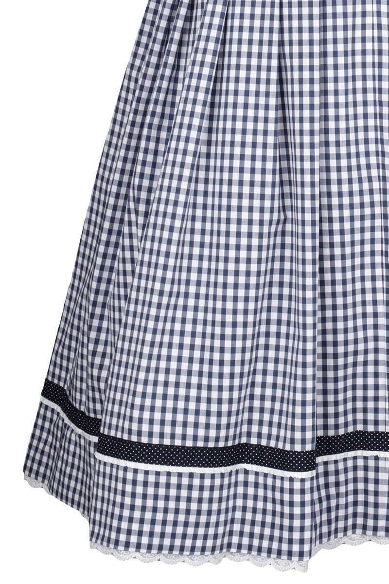 Dirndl midi kariert marineblau weinrot Bild 2