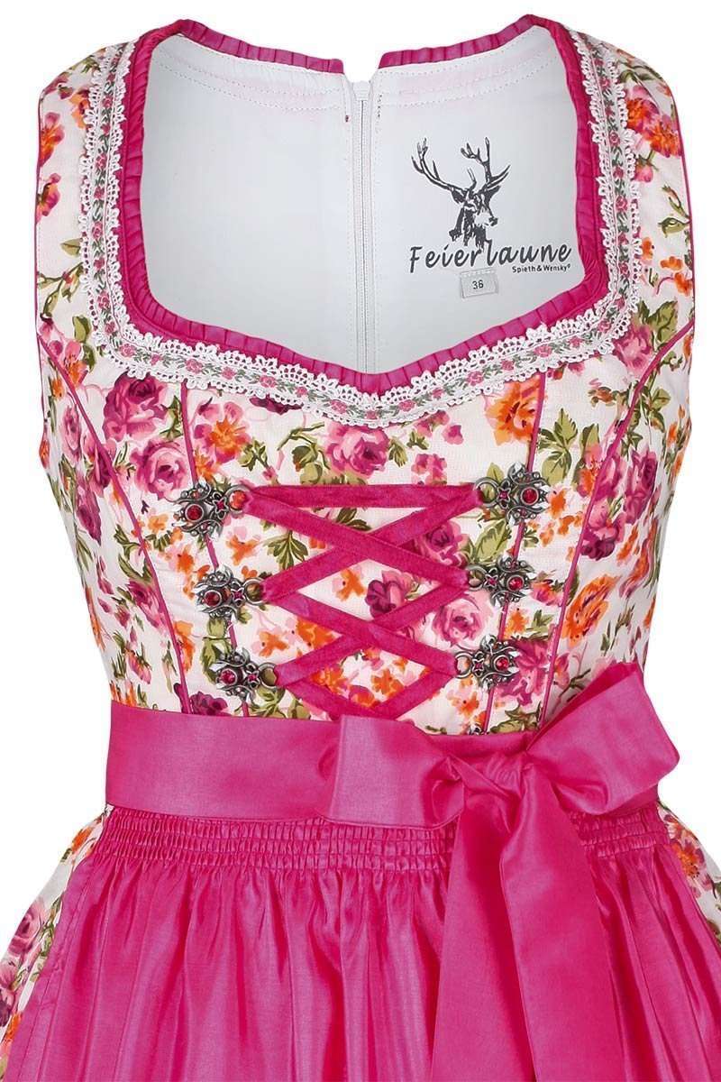 kurzes Blumenprint-Dirndl pink Bild 2