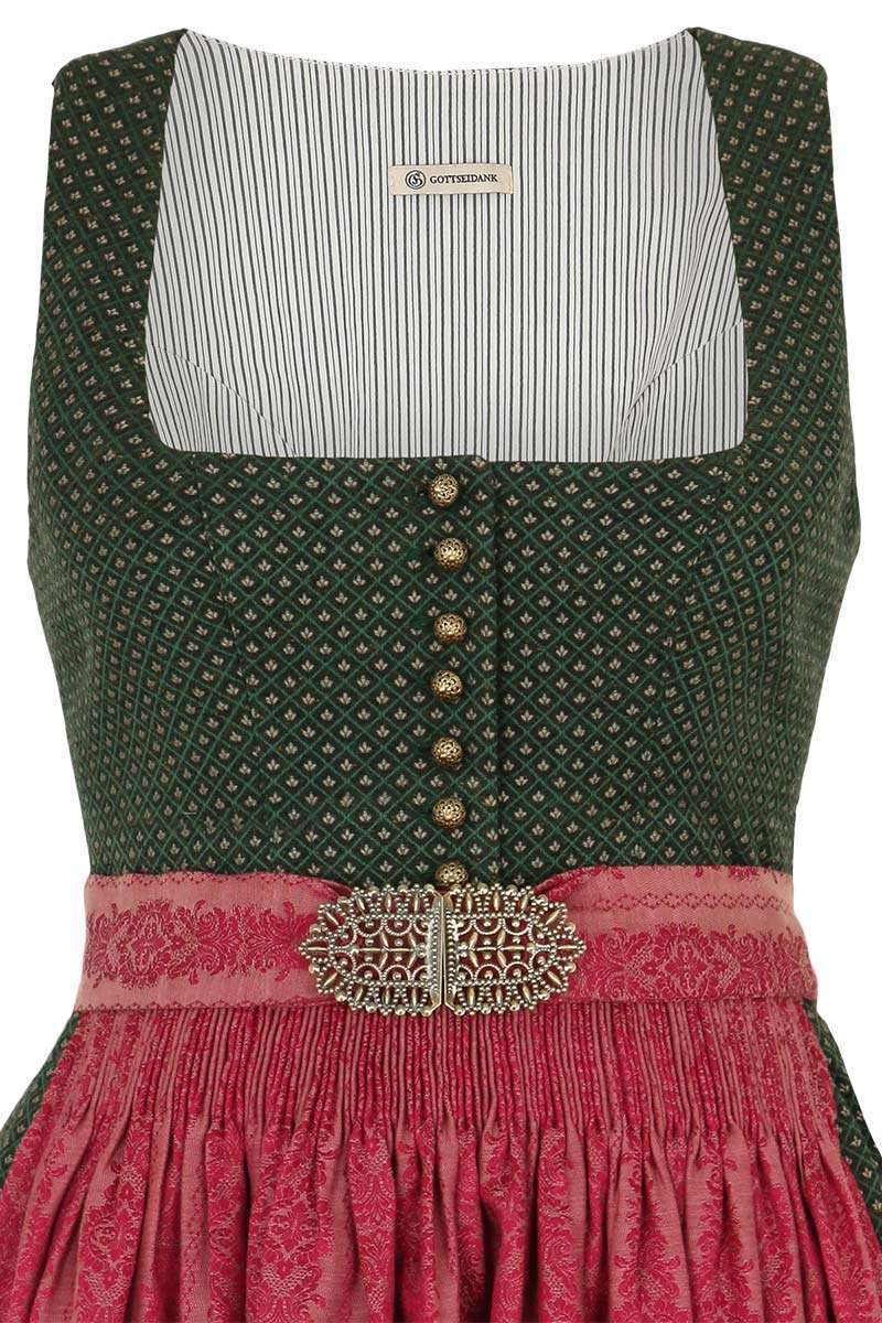 Midi Dirndl buchsgrn nudepink Bild 2