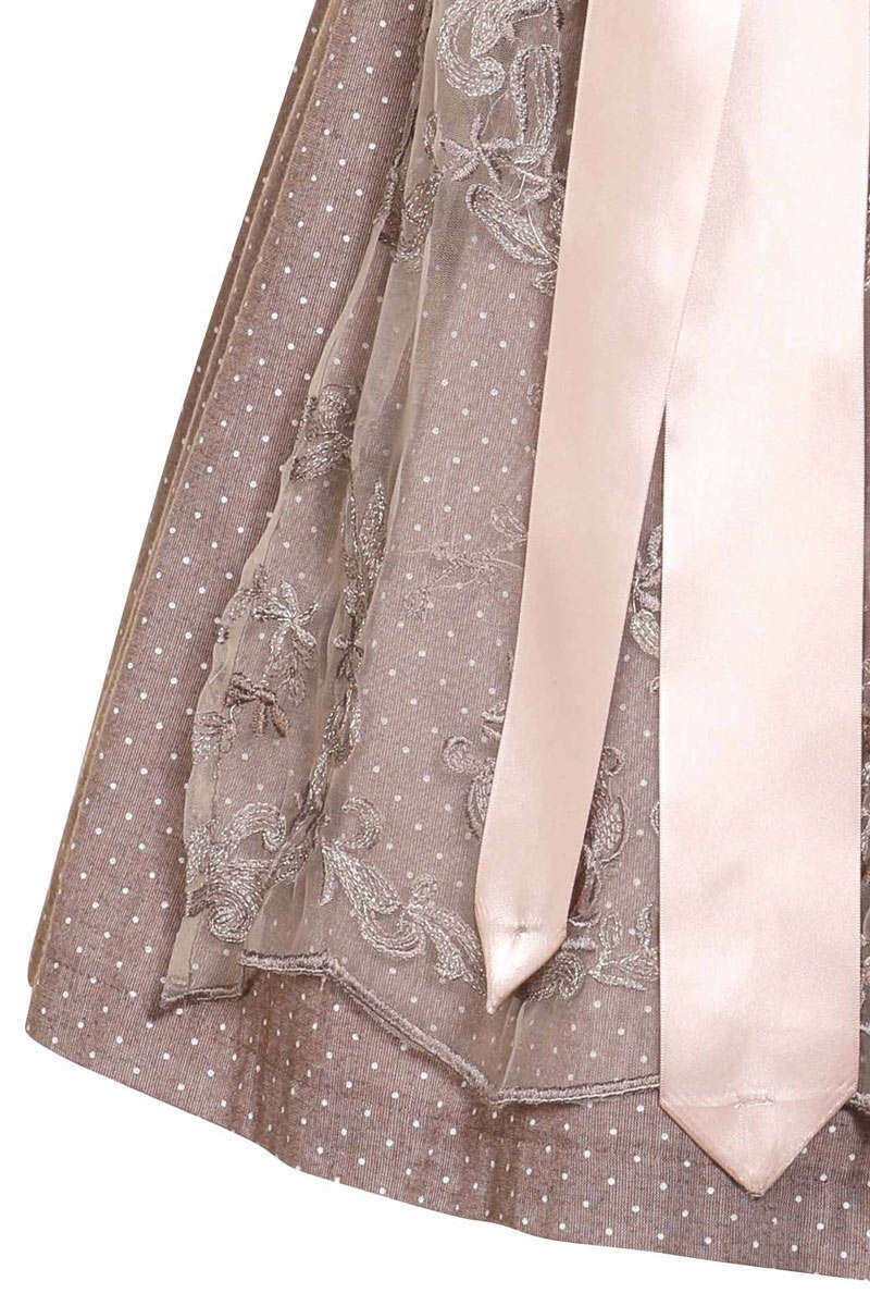 Dirndl mini Spitzenschrze creme mauve Bild 2